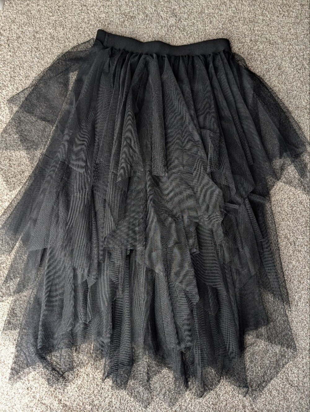 NWT Black Layered Tulle Midi Skirt Fairy Goth Balletcore OS - Picture 3 of 5